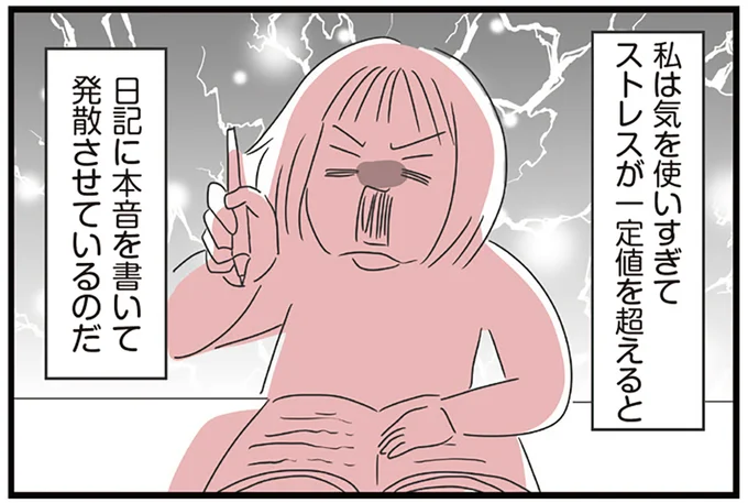 私はストレスが一定値を超えると日記に本音を書いて発散させている