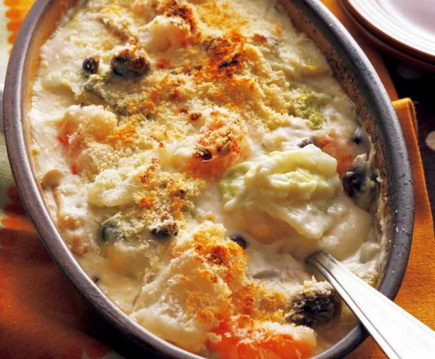 「えびと白菜のグラタン」