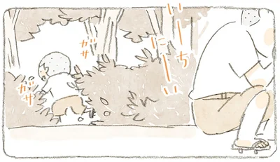 山の中で缶蹴り