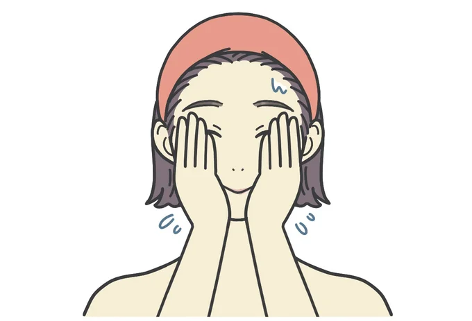 クレンジング4 ぬるぬる感がなくなるまで丁寧にぬるま湯ですすぐ