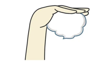 洗顔1　泡立てネットでたっぷりと泡を作る