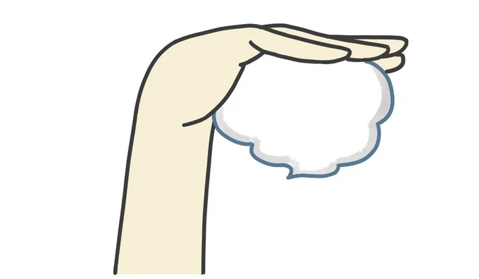 洗顔1 泡立てネットでたっぷりと泡を作る