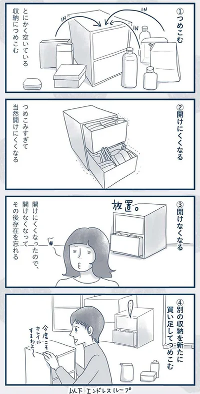 とにかく空いている収納につめこむ