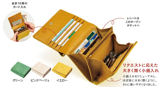 「毎日が発見」ギープ革二つ折り財布