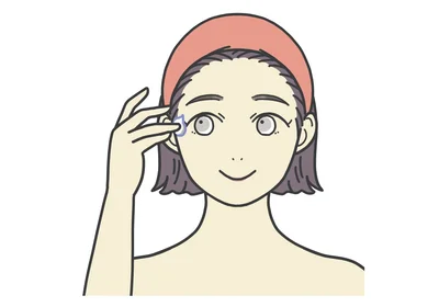 保湿剤の塗り方2　乾燥しがちな目もと、口もとに重ねづけ