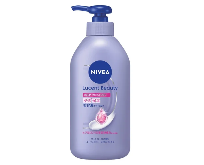 ニベア ルーセントビューティ ディープモイスチャー浸透保湿美容液 ボディミルク 350g ￥1,430（編集部調べ）／ニベア花王