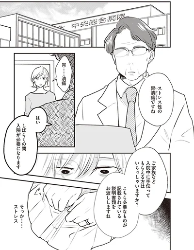 ストレス性の胃潰瘍ですね