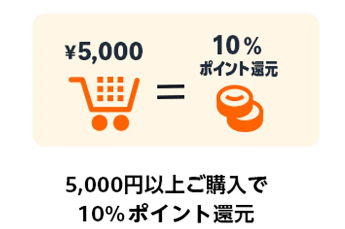 5,000円〜9,999円は10%