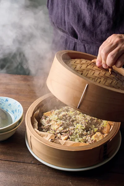  厚揚げときのこの蒸し麻婆