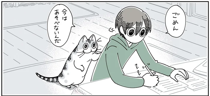 「ごめん、我慢してくれ」遊びたそうに甘えてくる猫に飼い主が陥落するまで