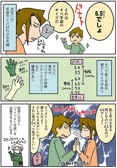 それはオペ手袋のサイズだ