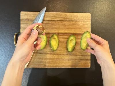 最後は種も簡単にスッと取れる（▶︎次は横向きパターン）