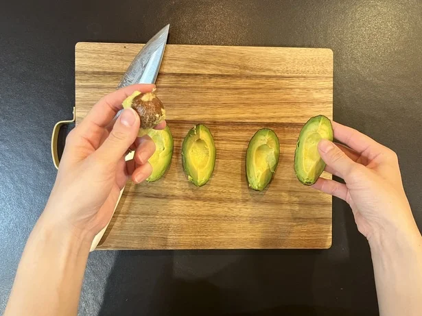 最後は種も簡単にスッと取れる（▶︎次は横向きパターン）