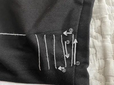 ２、①上→②横→③下→④横の順番に（▶︎次へ）