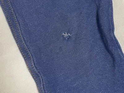 スボンにできた穴も同じ要領で縫うと…（▶︎仕上がりをチェック！）