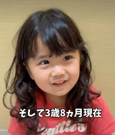 3歳になり優しいカールへ→赤ちゃんだったときの様子（次へ⇒）