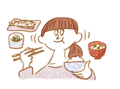 早食いNG！よくかんで食べて