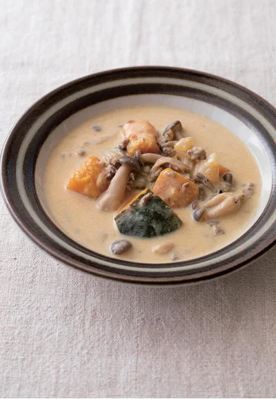 白みそと豆乳のまったりした味わいで、ホッとできます