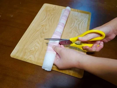 ベーコンとベーコンの間を一つずつカット（▶︎次へ）