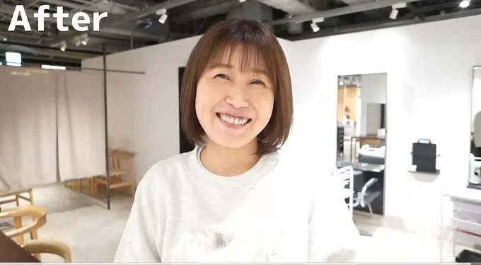 白髪が目立たず、きれいな髪色に！▶別の角度から見てみると…（⇒次へ）