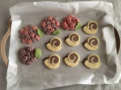 紫陽花とかたつむりのクッキー▶︎組み合わせると…（⇒次へ）