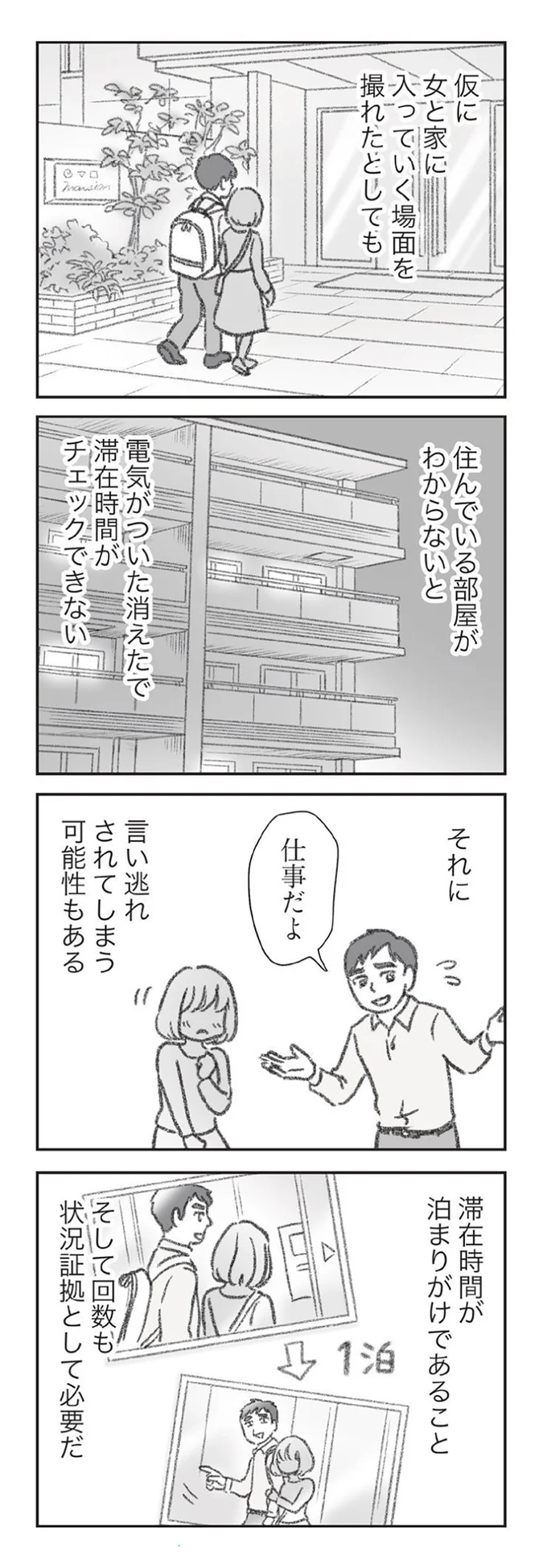 泊まりがけであること、そして回数も状況証拠として必要だ