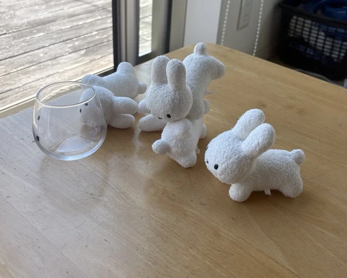 何かを待つ小うさぎさん達▶やってきた新入りさんたち（⇒次へ）