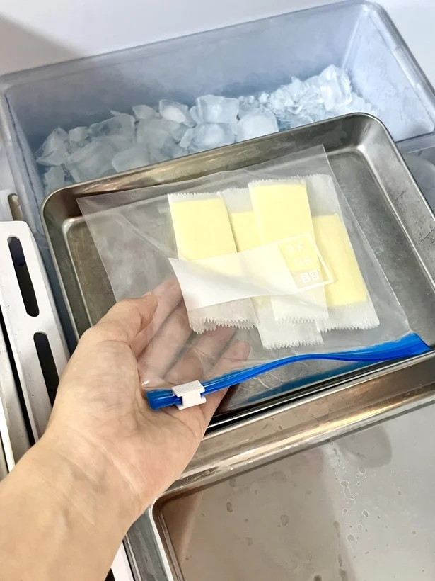 保存袋ごと冷凍保存を（▶冷凍したバターはどんな感じ？）