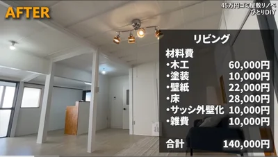 14万円で完成したリビング▶オシャレリビングによくある…（⇒次へ）