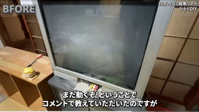 なつかしいブラウン管テレビ▶中身が気になる…！（⇒次へ）