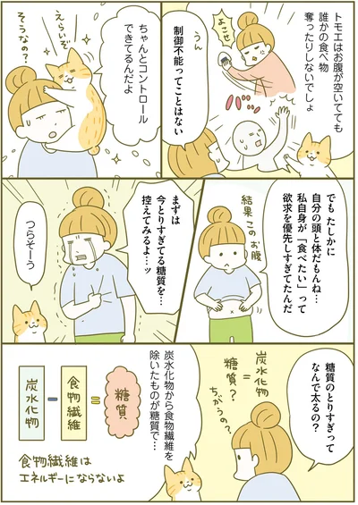 今とりすぎてる糖質を…控えてみるよ…