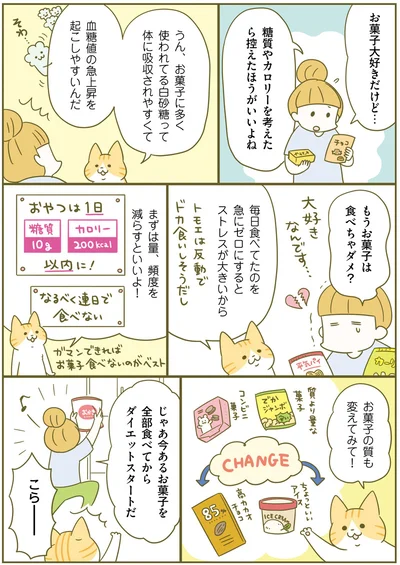 まずは量、頻度を減らすといいよ！