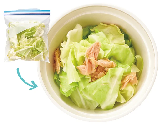 ひとくち大サイズのキャベツで