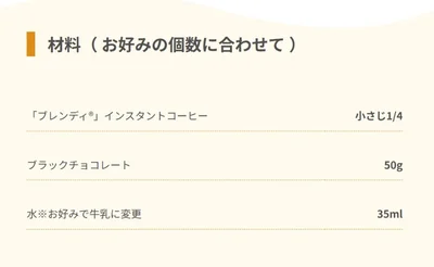 チョコムース材料▶4ステップで作れます（⇒次へ）