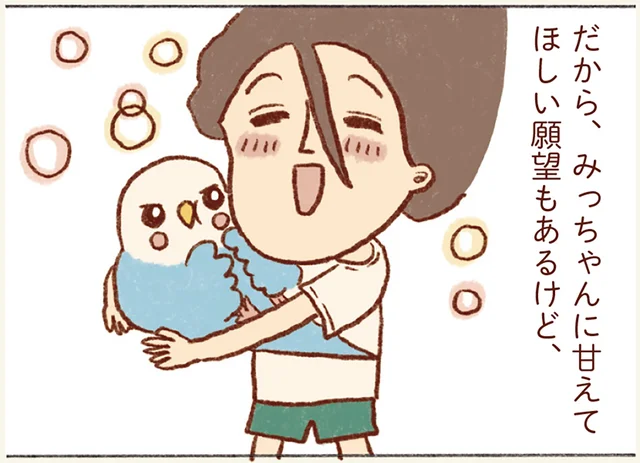 インコに甘えてほしい願望はありつつも。元気ならそれでいいんです！