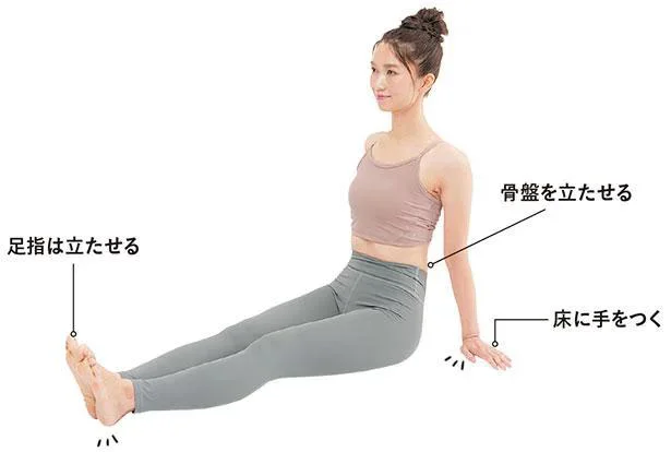 STEP1　両足を伸ばして座る