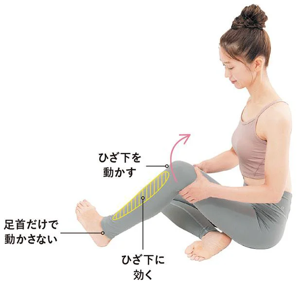 STEP1　左ひざを軽く立てて座る