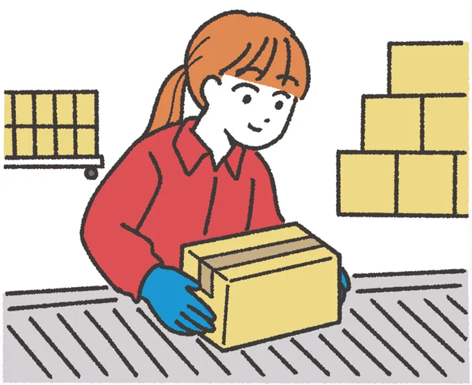 宅配荷物の仕分け