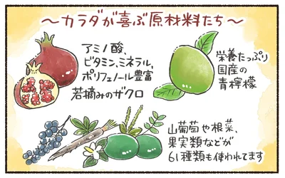 カラダが喜ぶ原材料たち