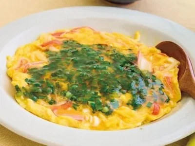 かに玉風 にらあんかけ