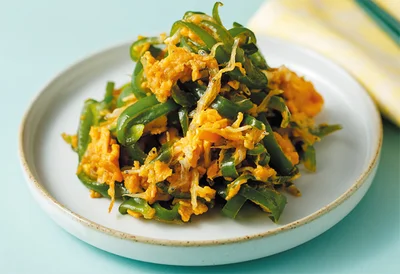 ピーマンのじゃこ入り卵炒め