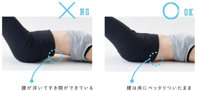 腰は床にペッタリついたまま