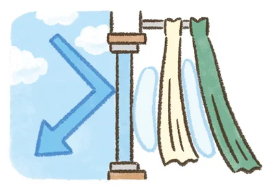 窓とカーテンの間に空気の層をつくる