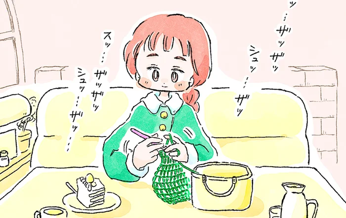 モヤモヤのせいでひと休みもままならない！ リフレッシュのために取り出したのは毛糸と編み針？