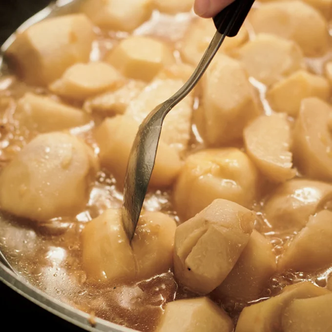 少しくずしてとろみを引き出す