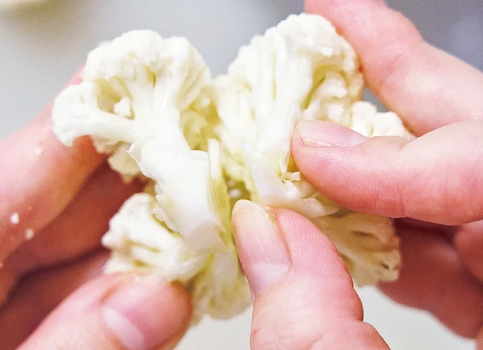 指で裂きましょう