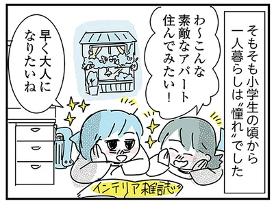 小学校の頃から一人暮らしは”憧れ”でした