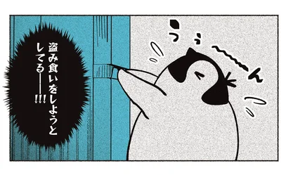 盗み食いをしようとしてるー！