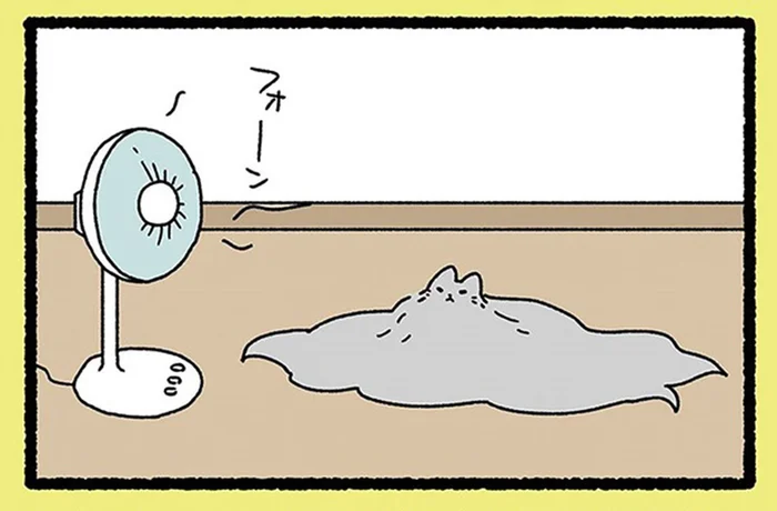 長～い毛が特徴の「けうけげん」。扇風機の前に行くとオモシロ姿に？