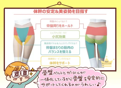 体幹の安定＆美姿勢を目指す、骨盤サポートガードル「ナチュアシスト」